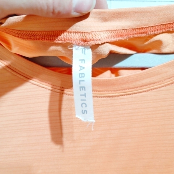 FABLETICS LONG SLEEVE NEOPRENE ORANGE WORKOUT TOP, SZ 3x - Picture 3 of 7